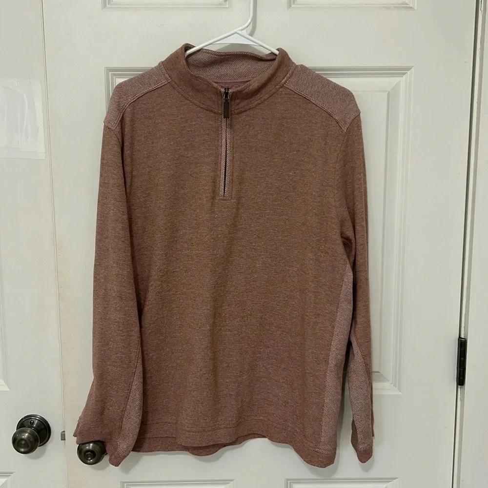 Johnston and Murphy quarter zip pullover size XL maroon red long sleeve pullover